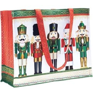 Michel Design Works Nutcracker Cotton Tote Bag. Measures 16.5 X 14 X 9.5 inches.
